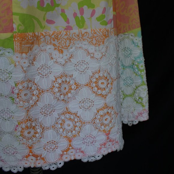 Lilly Pulitzer jubilee maxi dress skirt patchwork Hawaiian crochet lace 2 - Picture 5 of 7